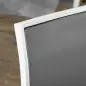 Juego de Comedor de Jardín de 7 Piezas con 1 Mesa y 6 Sillas Apilables Estilo Moderno para Terraza Patio Blanco y Gris