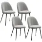 Pack de 4 Sillas de Comedor Modernas Sillas de Cocina Tapizada en Terciopelo con Respaldo Alto 50x56x83 cm Gris Pack de 4 Sillas de Comedor Modernas Sillas de Cocina Tapizada en Terciopelo con Respaldo Alto 50x56x83 cm Gris