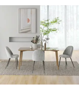 Pack de 4 Sillas de Comedor Modernas Sillas de Cocina Tapizada en Terciopelo con Respaldo Alto 50x56x83 cm Gris