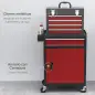 Carro de Herramientas Caja de Herramientas de Acero Carro de Taller con Ruedas Puerta y Cajones para Taller Garaje Rojo