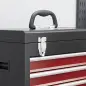 Carro de Herramientas Caja de Herramientas de Acero Carro de Taller con Ruedas Puerta y Cajones para Taller Garaje Rojo