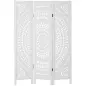 Biombo Plegable de 3 Paneles de Madera 120x170 cm Biombo Separador de Ambientes con Patrones Tallados Elegantes Blanco