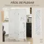 Biombo Plegable de 3 Paneles de Madera 120x170 cm Biombo Separador de Ambientes con Patrones Tallados Elegantes Blanco