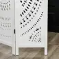 Biombo Plegable de 3 Paneles de Madera 120x170 cm Biombo Separador de Ambientes con Patrones Tallados Elegantes Blanco