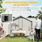 Refugio Exterior Grande para Gatos Jaula de Acero Galvanizado con Techo Impermeable para 5 Gatos 200x170x195 cm Plateado Refugio Exterior Grande para Gatos Jaula de Acero Galvanizado con Techo Impermeable para 5 Gatos 200x170x195 cm Plateado