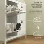 Zapatero Estrecho con 4 Compartimentos y Tiradores de Cuero PU para Pasillo y Recibidor 105x24x95,5 cm Blanco y Madera Zapatero Estrecho con 4 Compartimentos y Tiradores de Cuero PU para Pasillo y Recibidor 105x24x95,5 cm Blanco y Madera
