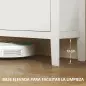 Zapatero Estrecho con 4 Compartimentos y Tiradores de Cuero PU para Pasillo y Recibidor 105x24x95,5 cm Blanco y Madera Zapatero Estrecho con 4 Compartimentos y Tiradores de Cuero PU para Pasillo y Recibidor 105x24x95,5 cm Blanco y Madera