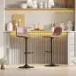Conjunto 2 Taburetes Altos Ajustables 360° con Respaldo y Reposapiés para Cocina Bar o Comedor 40,5x44x84-104 cm Marrón Conjunto 2 Taburetes Altos Ajustables 360° con Respaldo y Reposapiés para Cocina Bar o Comedor 40,5x44x84-104 cm Marrón