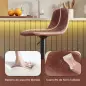 Conjunto 2 Taburetes Altos Ajustables 360° con Respaldo y Reposapiés para Cocina Bar o Comedor 40,5x44x84-104 cm Marrón Conjunto 2 Taburetes Altos Ajustables 360° con Respaldo y Reposapiés para Cocina Bar o Comedor 40,5x44x84-104 cm Marrón