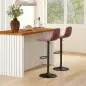 Conjunto 2 Taburetes Altos Ajustables 360° con Respaldo y Reposapiés para Cocina Bar o Comedor 40,5x44x84-104 cm Marrón Conjunto 2 Taburetes Altos Ajustables 360° con Respaldo y Reposapiés para Cocina Bar o Comedor 40,5x44x84-104 cm Marrón
