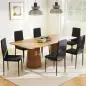 Pack de 6 Sillas de Comedor Modernas Tapizadas en Lino Sintético con Respaldo Alto y Patas de Metal 41x50x97 cm Negro Pack de 6 Sillas de Comedor Modernas Tapizadas en Lino Sintético con Respaldo Alto y Patas de Metal 41x50x97 cm Negro