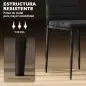 Pack de 6 Sillas de Comedor Modernas Tapizadas en Lino Sintético con Respaldo Alto y Patas de Metal 41x50x97 cm Negro Pack de 6 Sillas de Comedor Modernas Tapizadas en Lino Sintético con Respaldo Alto y Patas de Metal 41x50x97 cm Negro