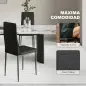Pack de 6 Sillas de Comedor Modernas Tapizadas en Lino Sintético con Respaldo Alto y Patas de Metal 41x50x97 cm Negro Pack de 6 Sillas de Comedor Modernas Tapizadas en Lino Sintético con Respaldo Alto y Patas de Metal 41x50x97 cm Negro