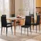 Pack de 6 Sillas de Comedor Modernas Tapizadas en Lino Sintético con Respaldo Alto y Patas de Metal 41x50x97 cm Negro Pack de 6 Sillas de Comedor Modernas Tapizadas en Lino Sintético con Respaldo Alto y Patas de Metal 41x50x97 cm Negro