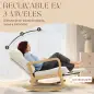 Silla Mecedora Nórdica con Reposapiés Respaldo Ajustable Mecedora de Pana Patas de Madera y Reposabrazos Cojín Crema Silla Mecedora Nórdica con Reposapiés Respaldo Ajustable Mecedora de Pana Patas de Madera y Reposabrazos Cojín Crema