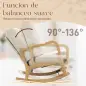 Silla Mecedora Nórdica con Reposapiés Respaldo Ajustable Mecedora de Pana Patas de Madera y Reposabrazos Cojín Crema Silla Mecedora Nórdica con Reposapiés Respaldo Ajustable Mecedora de Pana Patas de Madera y Reposabrazos Cojín Crema