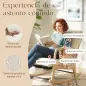 Silla Mecedora Nórdica con Reposapiés Respaldo Ajustable Mecedora de Pana Patas de Madera y Reposabrazos Cojín Crema Silla Mecedora Nórdica con Reposapiés Respaldo Ajustable Mecedora de Pana Patas de Madera y Reposabrazos Cojín Crema
