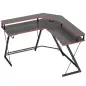 Escritorio Esquinero con Enchufes en Forma de L 128x128 cm con Soporte para Monitor Gancho y Portavasos Negro Escritorio Esquinero con Enchufes en Forma de L 128x128 cm con Soporte para Monitor Gancho y Portavasos Negro