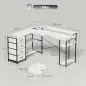 Escritorio en L Reversible con 4 Cajones de Tela 2 Enchufes y 2 Puertos USB Soporte para Monitor 155x112 cm Blanco Escritorio en L Reversible con 4 Cajones de Tela 2 Enchufes y 2 Puertos USB Soporte para Monitor 155x112 cm Blanco
