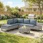 Conjunto de Jardín de Ratán de 3 Piezas Respaldo Ajustable Incluye Cojines Sofá de 3 Plazas Sofá de 2 Plazas Mesa Gris