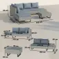 Conjunto de Jardín de Ratán de 3 Piezas Respaldo Ajustable Incluye Cojines Sofá de 3 Plazas Sofá de 2 Plazas Mesa Gris