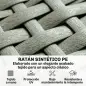 Conjunto de Jardín de Ratán de 3 Piezas Respaldo Ajustable Incluye Cojines Sofá de 3 Plazas Sofá de 2 Plazas Mesa Gris