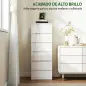 Cómoda de Dormitorio con 6 Cajones Estrecha Sinfonier Ahorro Espacio 40x35x109 cm Blanco Brillo Cómoda de Dormitorio con 6 Cajones Estrecha Sinfonier Ahorro Espacio 40x35x109 cm Blanco Brillo