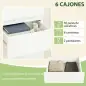 Cómoda de Dormitorio con 6 Cajones Estrecha Sinfonier Ahorro Espacio 40x35x109 cm Blanco Brillo Cómoda de Dormitorio con 6 Cajones Estrecha Sinfonier Ahorro Espacio 40x35x109 cm Blanco Brillo