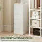 Cómoda de Dormitorio con 6 Cajones Estrecha Sinfonier Ahorro Espacio 40x35x109 cm Blanco Brillo Cómoda de Dormitorio con 6 Cajones Estrecha Sinfonier Ahorro Espacio 40x35x109 cm Blanco Brillo