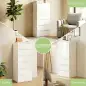 Cómoda de Dormitorio con 6 Cajones Estrecha Sinfonier Ahorro Espacio 40x35x109 cm Blanco Brillo Cómoda de Dormitorio con 6 Cajones Estrecha Sinfonier Ahorro Espacio 40x35x109 cm Blanco Brillo