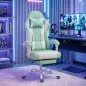 Silla Gamer con Lumbar Masaje Vibración Reclinable 155° Altura Ajustable Reposacabezas y Reposapiés Retráctil Azul Silla Gamer con Lumbar Masaje Vibración Reclinable 155° Altura Ajustable Reposacabezas y Reposapiés Retráctil Azul