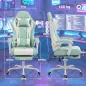 Silla Gamer con Lumbar Masaje Vibración Reclinable 155° Altura Ajustable Reposacabezas y Reposapiés Retráctil Azul Silla Gamer con Lumbar Masaje Vibración Reclinable 155° Altura Ajustable Reposacabezas y Reposapiés Retráctil Azul