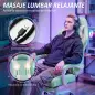 Silla Gamer con Lumbar Masaje Vibración Reclinable 155° Altura Ajustable Reposacabezas y Reposapiés Retráctil Azul Silla Gamer con Lumbar Masaje Vibración Reclinable 155° Altura Ajustable Reposacabezas y Reposapiés Retráctil Azul