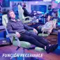 Silla Gamer con Lumbar Masaje Vibración Reclinable 155° Altura Ajustable Reposacabezas y Reposapiés Retráctil Azul Silla Gamer con Lumbar Masaje Vibración Reclinable 155° Altura Ajustable Reposacabezas y Reposapiés Retráctil Azul