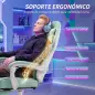 Silla Gamer con Lumbar Masaje Vibración Reclinable 155° Altura Ajustable Reposacabezas y Reposapiés Retráctil Azul Silla Gamer con Lumbar Masaje Vibración Reclinable 155° Altura Ajustable Reposacabezas y Reposapiés Retráctil Azul