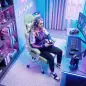 Silla Gamer con Lumbar Masaje Vibración Reclinable 155° Altura Ajustable Reposacabezas y Reposapiés Retráctil Azul Silla Gamer con Lumbar Masaje Vibración Reclinable 155° Altura Ajustable Reposacabezas y Reposapiés Retráctil Azul