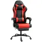 Silla Gamer con Lumbar Masaje Vibración Reclinable 155° Altura Ajustable Reposacabezas y Reposapiés Retráctil Rojo Silla Gamer con Lumbar Masaje Vibración Reclinable 155° Altura Ajustable Reposacabezas y Reposapiés Retráctil Rojo