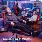 Silla Gamer con Lumbar Masaje Vibración Reclinable 155° Altura Ajustable Reposacabezas y Reposapiés Retráctil Rojo Silla Gamer con Lumbar Masaje Vibración Reclinable 155° Altura Ajustable Reposacabezas y Reposapiés Retráctil Rojo
