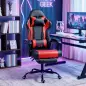 Silla Gamer con Lumbar Masaje Vibración Reclinable 155° Altura Ajustable Reposacabezas y Reposapiés Retráctil Rojo Silla Gamer con Lumbar Masaje Vibración Reclinable 155° Altura Ajustable Reposacabezas y Reposapiés Retráctil Rojo