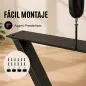 Juego de 2 Patas de Mesa de Acero Muebles Industriales con Almohadillas Ajustables y Tornillos, Negro Juego de 2 Patas de Mesa de Acero Muebles Industriales con Almohadillas Ajustables y Tornillos, Negro