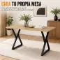 Juego de 2 Patas de Mesa de Acero Muebles Industriales con Almohadillas Ajustables y Tornillos, Negro Juego de 2 Patas de Mesa de Acero Muebles Industriales con Almohadillas Ajustables y Tornillos, Negro