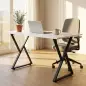 Juego de 2 Patas de Mesa de Acero Muebles Industriales con Almohadillas Ajustables y Tornillos, Negro Juego de 2 Patas de Mesa de Acero Muebles Industriales con Almohadillas Ajustables y Tornillos, Negro