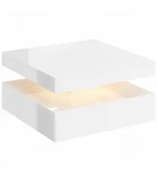 Mesa de Centro con LED RGB de Alto Brillo con Almacenamiento Abierto y Mando a Distancia 78x78x40 cm Blanco Brillante