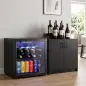 Frigorífico de Bebidas 50 L con Puerta de Vidrio Doble Iluminación LED Estante Ajustable para 48 Latas Negro Frigorífico de Bebidas 50 L con Puerta de Vidrio Doble Iluminación LED Estante Ajustable para 48 Latas Negro