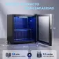 Frigorífico de Bebidas 50 L con Puerta de Vidrio Doble Iluminación LED Estante Ajustable para 48 Latas Negro Frigorífico de Bebidas 50 L con Puerta de Vidrio Doble Iluminación LED Estante Ajustable para 48 Latas Negro