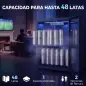 Frigorífico de Bebidas 50 L con Puerta de Vidrio Doble Iluminación LED Estante Ajustable para 48 Latas Negro Frigorífico de Bebidas 50 L con Puerta de Vidrio Doble Iluminación LED Estante Ajustable para 48 Latas Negro