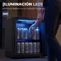 Frigorífico de Bebidas 50 L con Puerta de Vidrio Doble Iluminación LED Estante Ajustable para 48 Latas Negro Frigorífico de Bebidas 50 L con Puerta de Vidrio Doble Iluminación LED Estante Ajustable para 48 Latas Negro