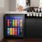 Frigorífico de Bebidas 50 L con Puerta de Vidrio Doble Iluminación LED Estante Ajustable para 48 Latas Negro Frigorífico de Bebidas 50 L con Puerta de Vidrio Doble Iluminación LED Estante Ajustable para 48 Latas Negro