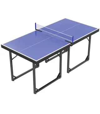 Mesa de Ping-Pong Plegable con Red y Marco de Acero para Interior y Exterior 182x91x76 cm Azul