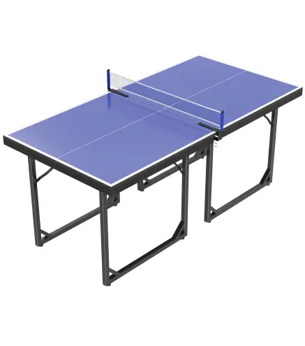 Mesa de Ping-Pong Plegable con Red y Marco de Acero para Interior y Exterior 182x91x76 cm Azul